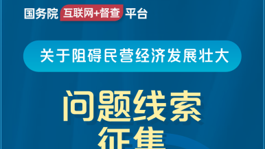 美女操鸡视频免费播放网站国务院“互联网+督查”平台公开征集阻碍民营经济发展壮大问题线索